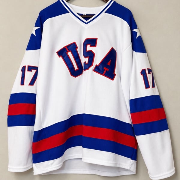 1980 USA Olympic Hockey Jersey Jack O'Callahan White Size L