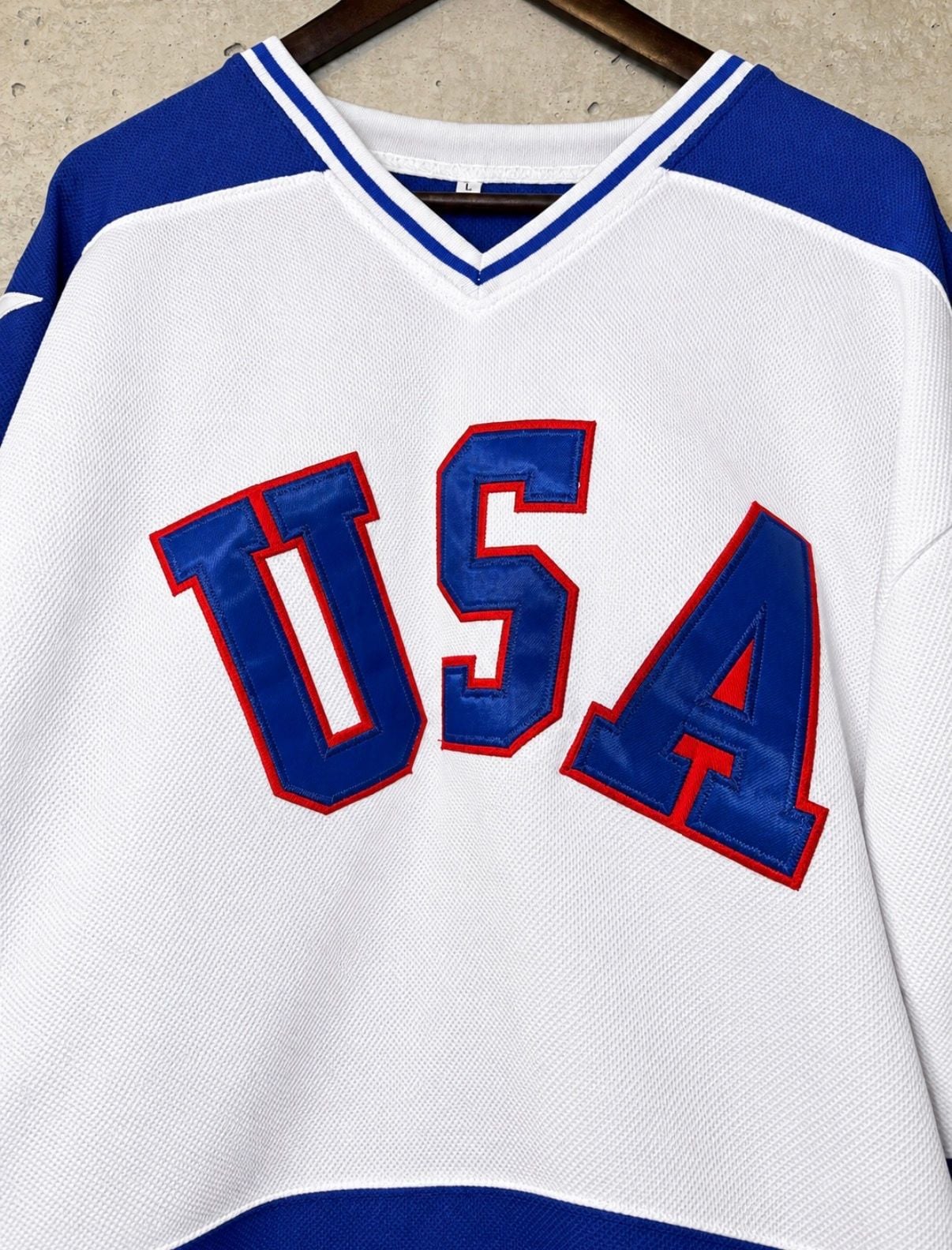 1980 USA Olympic Hockey Jersey Jack O'Callahan White Size L 3