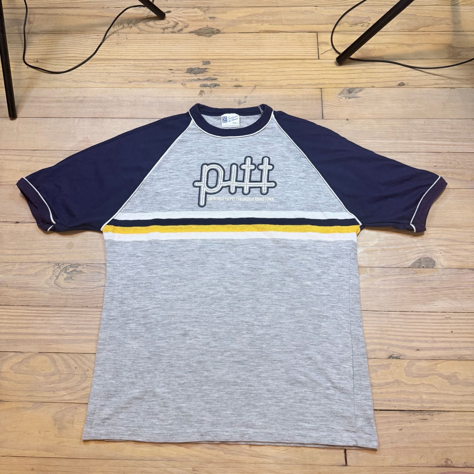 Sportswear By Famous Pitt Panthers Size L Raglan Ringer T-Shirt 4