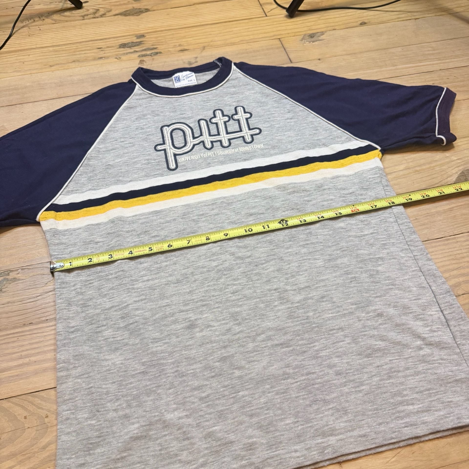 Sportswear By Famous Pitt Panthers Size L Raglan Ringer T-Shirt 7