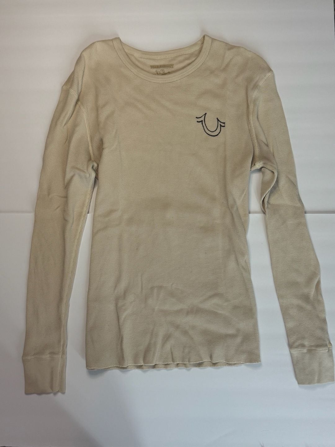 True Religion Long Sleeve Horseshoe Thermal Shirt Size M Tan 2