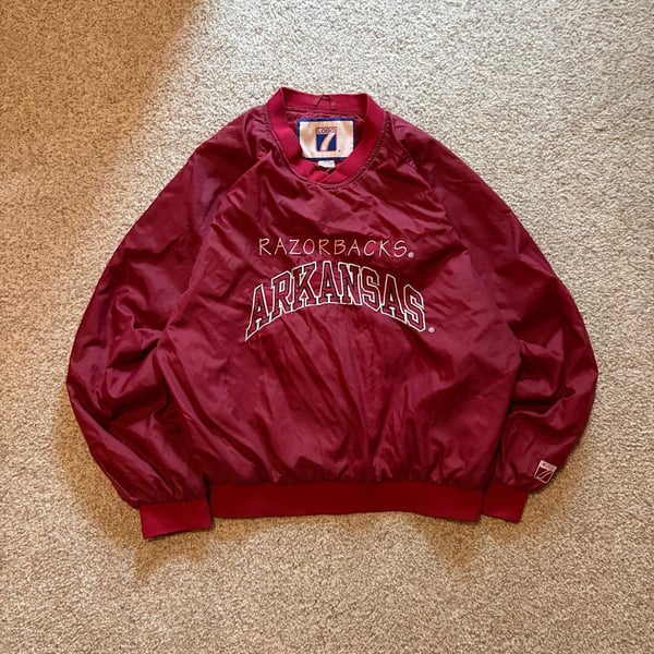 Logo 7 Arkansas Razorbacks Pullover Windbreaker Jacket Maroon