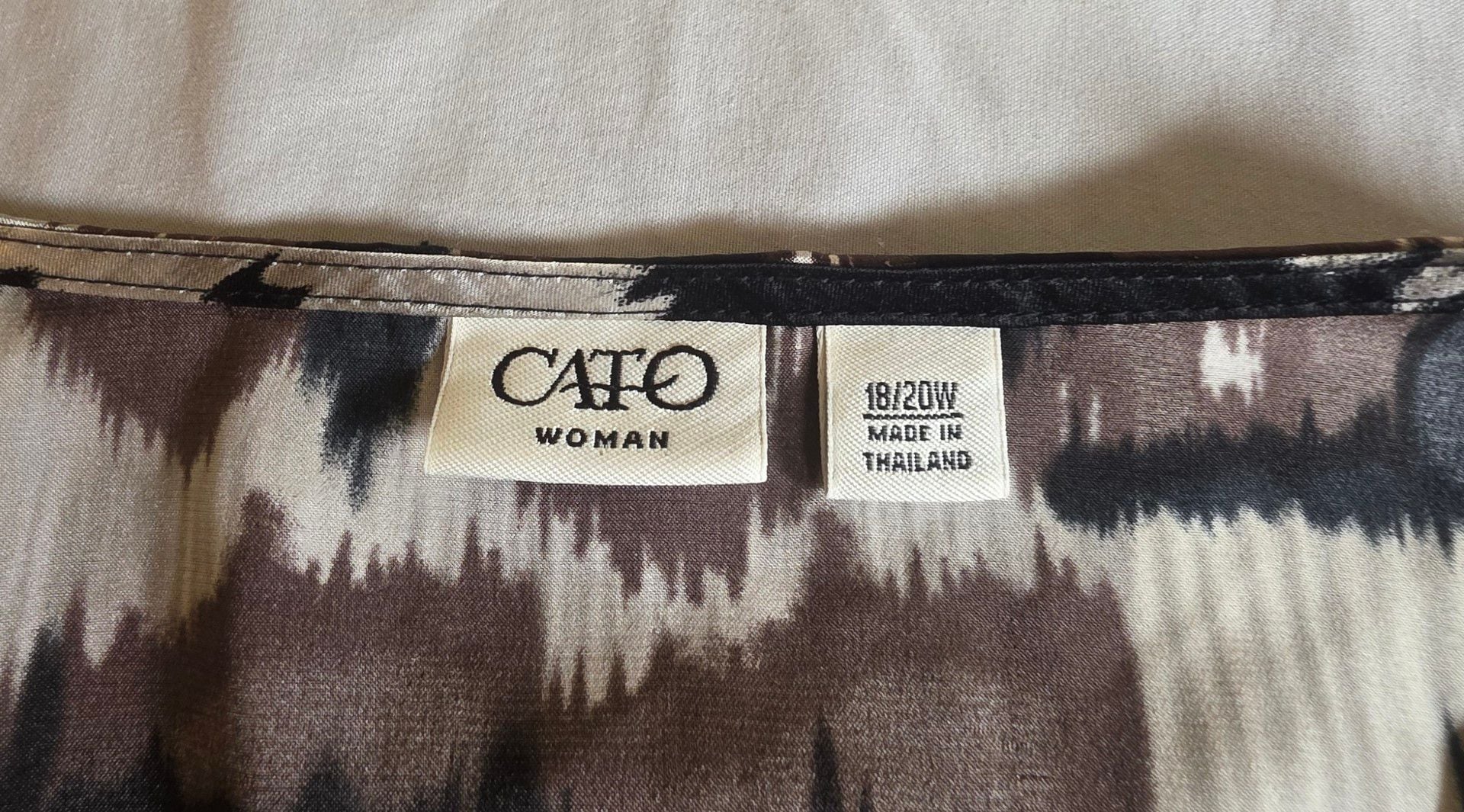 Cato Abstract Print Studded V-Neck Long Sleeve Tunic Top Size 10 7