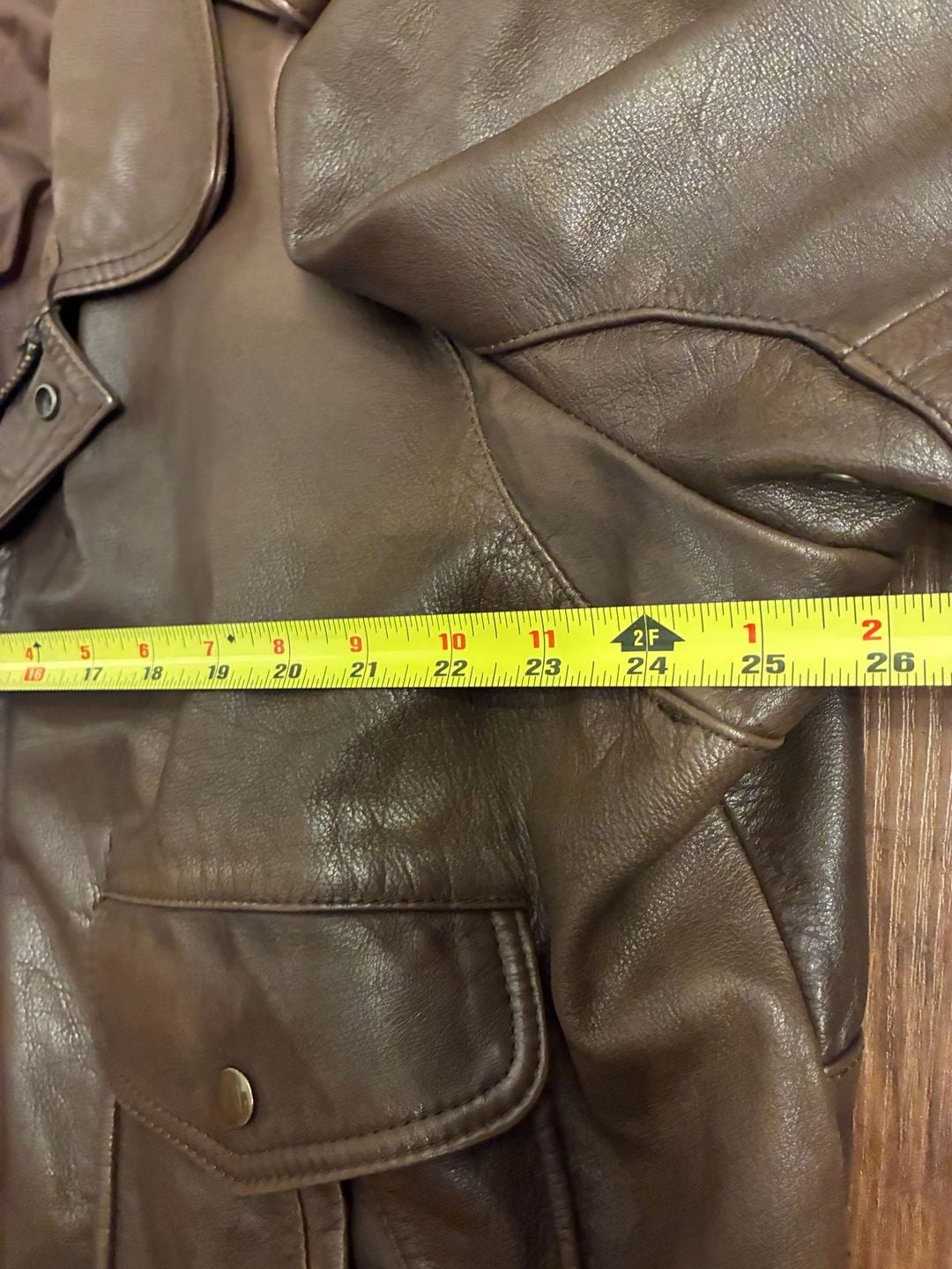 Vintage 1980s A-2 Leather Bomber Jacket Size 52 Brown Flight Aviator YKK Zip 8