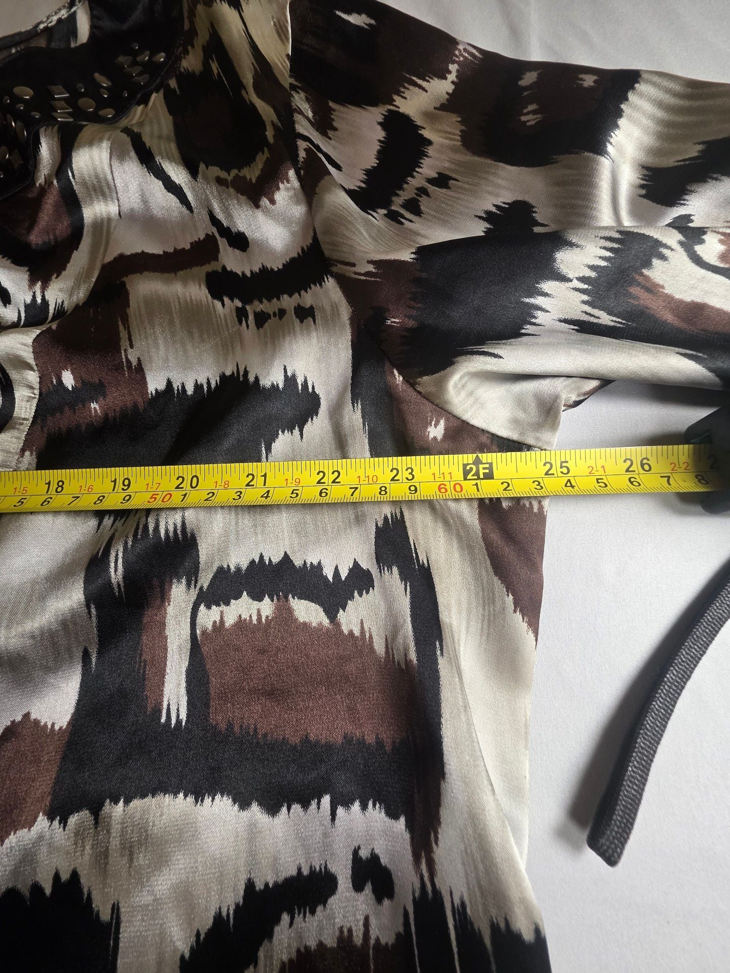 Cato Abstract Print Studded V-Neck Long Sleeve Tunic Top Size 10 4