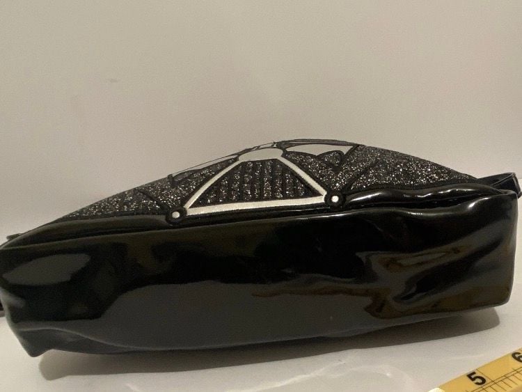 Disney Store Star Wars Darth Vader Crossbody Bag Black Glitter Helmet 6