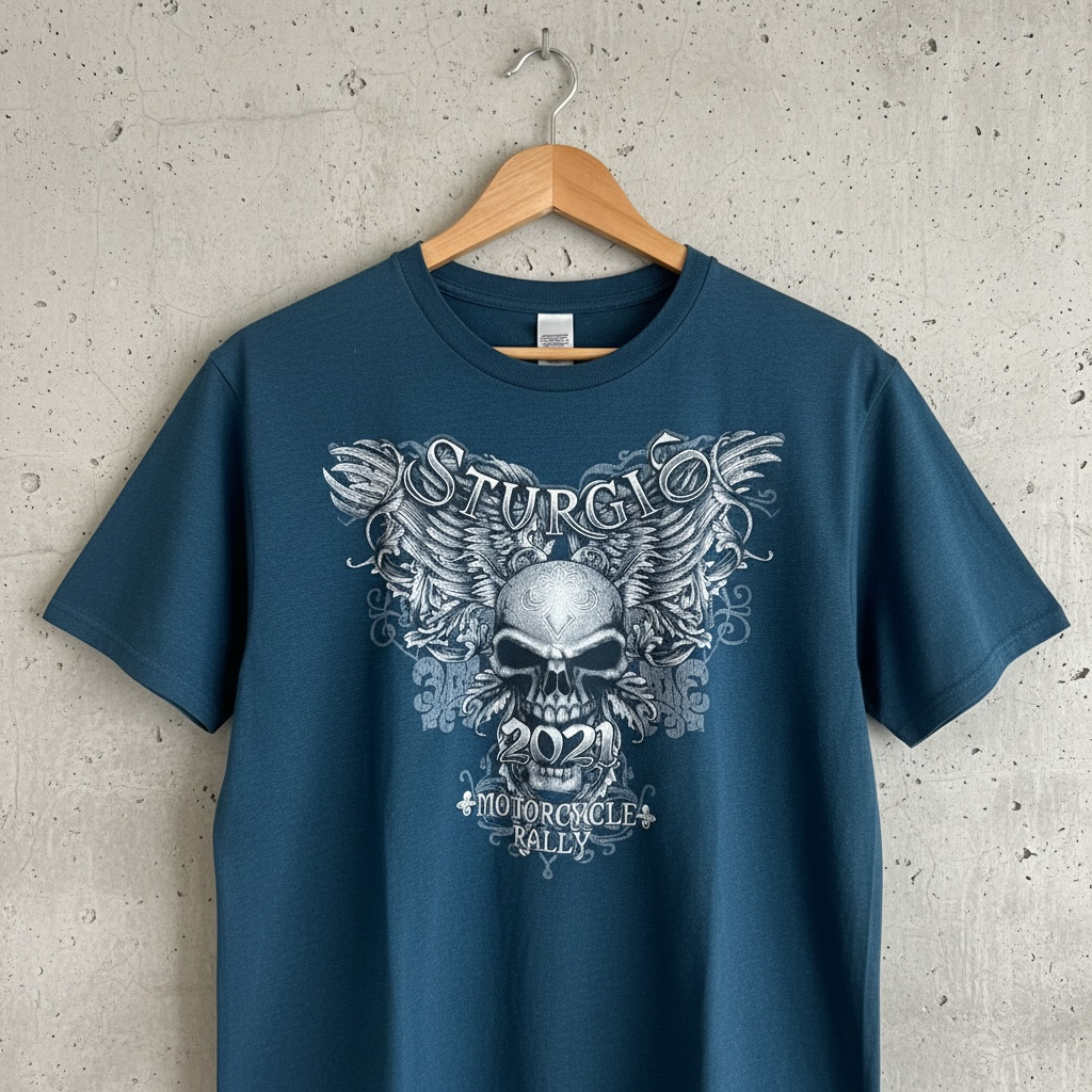 Biker Life USA Sturgis Motorcycle Rally 2021 Graphic T-Shirt Blue 3