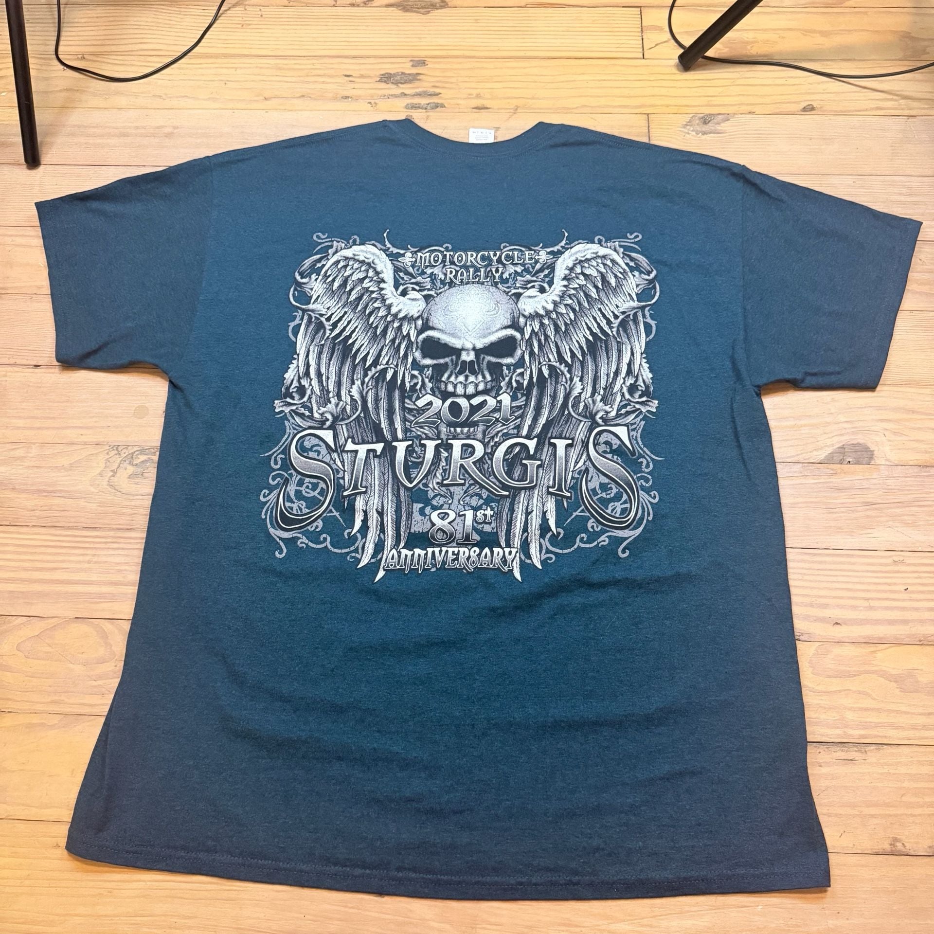 Biker Life USA Sturgis Motorcycle Rally 2021 Graphic T-Shirt Blue 9