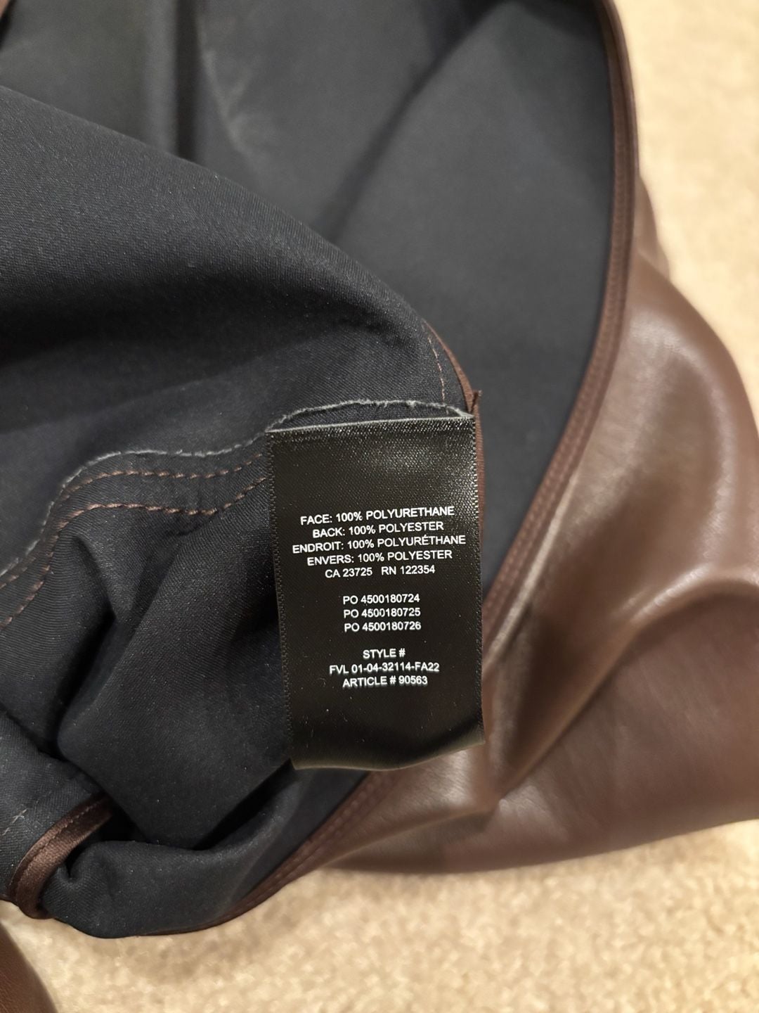 Babaton Aritzia Brown Faux Leather Button Up Shacket Jacket Size S 5