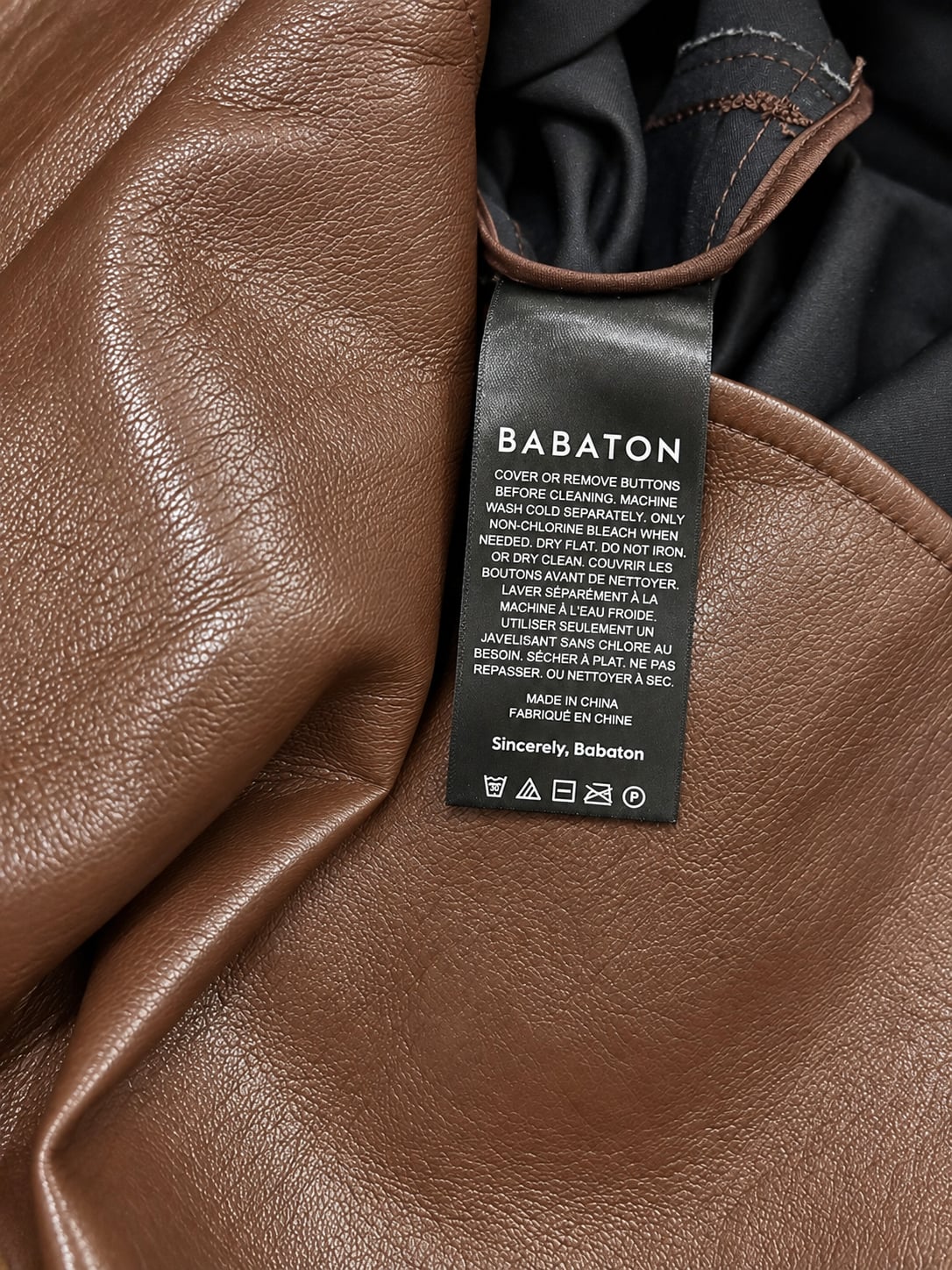 Babaton Aritzia Brown Faux Leather Button Up Shacket Jacket Size S 6