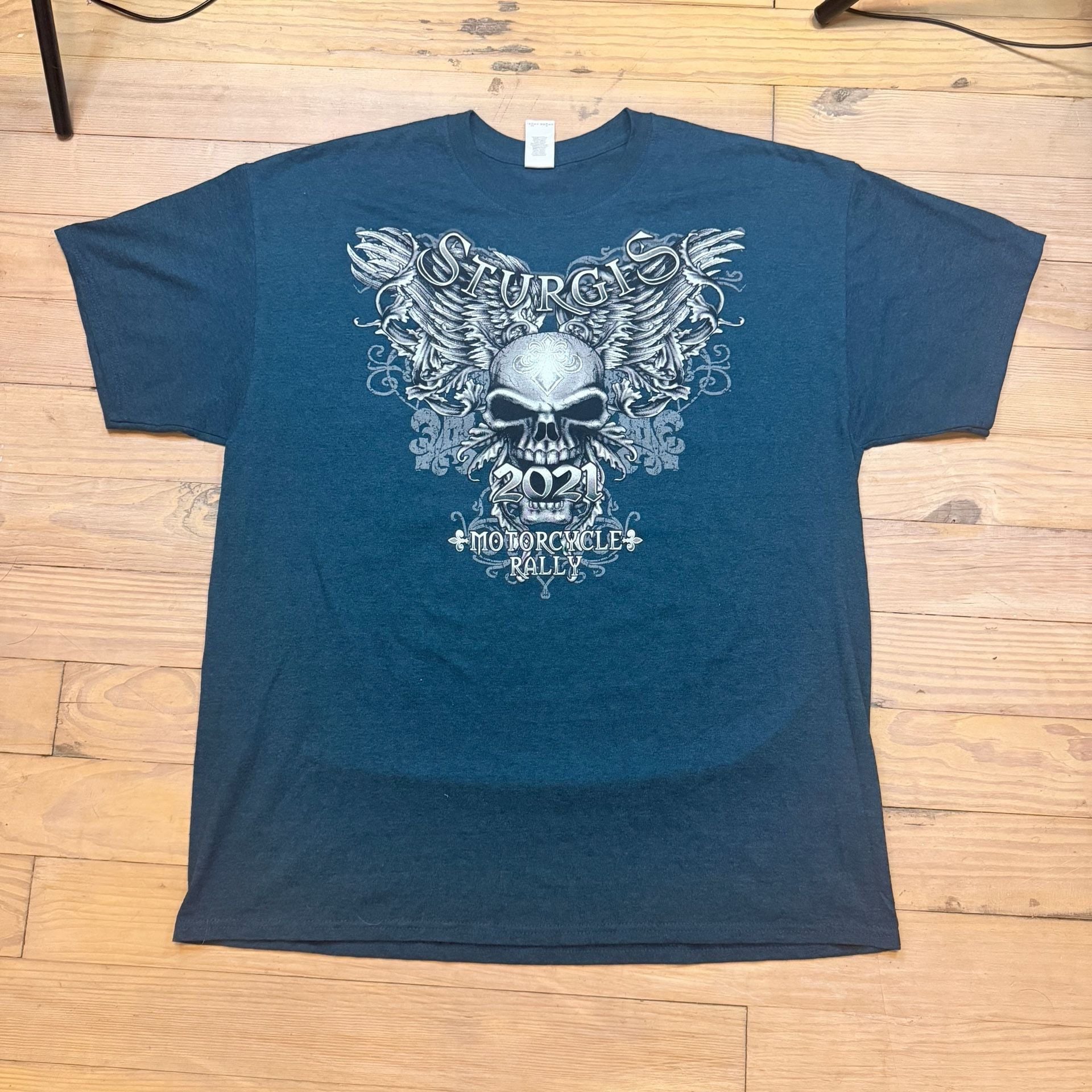 Biker Life USA Sturgis Motorcycle Rally 2021 Graphic T-Shirt Blue 4