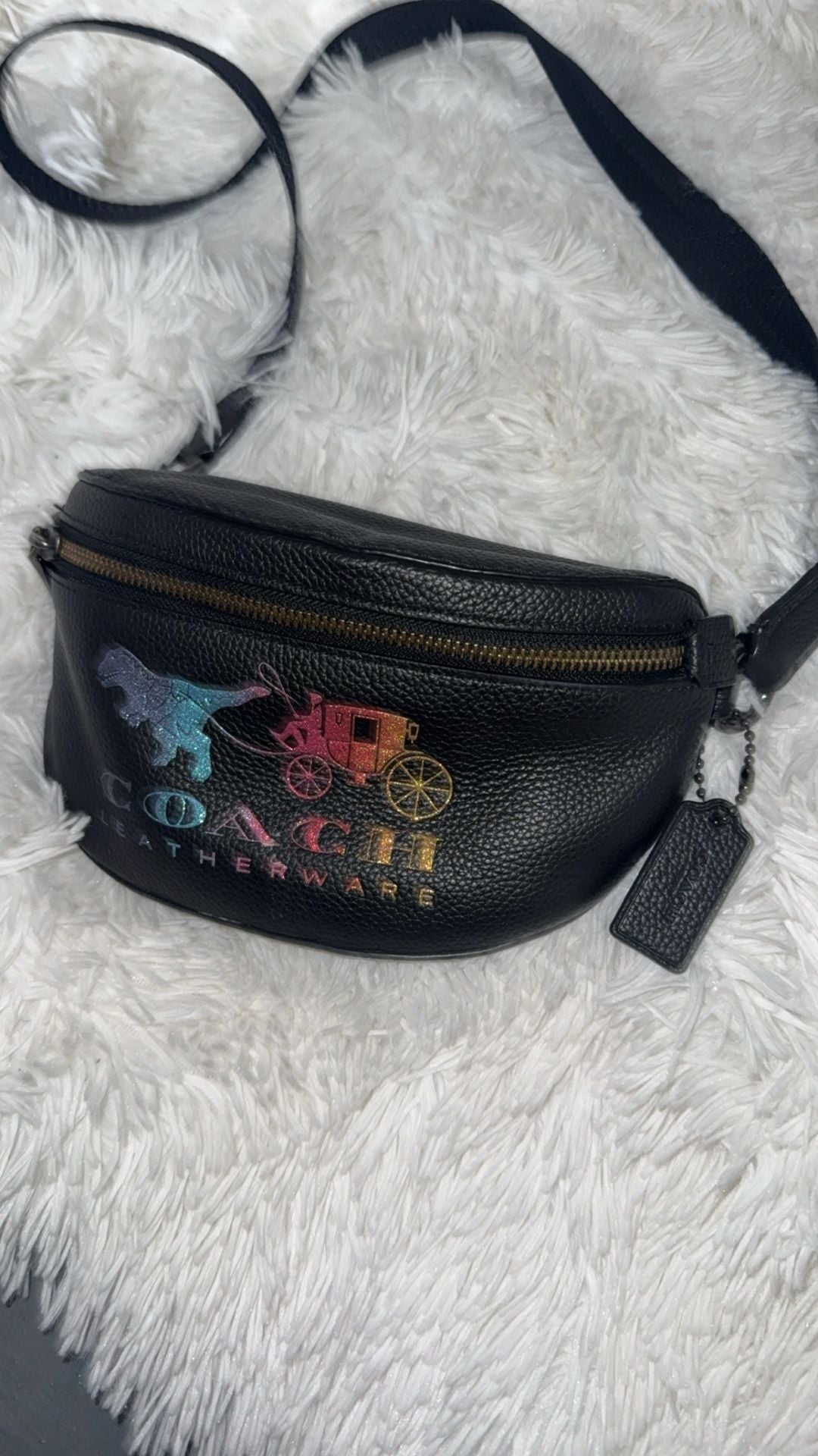 Coach Rexy and Carriage Belt Bag Black Leather Fanny Pack 2