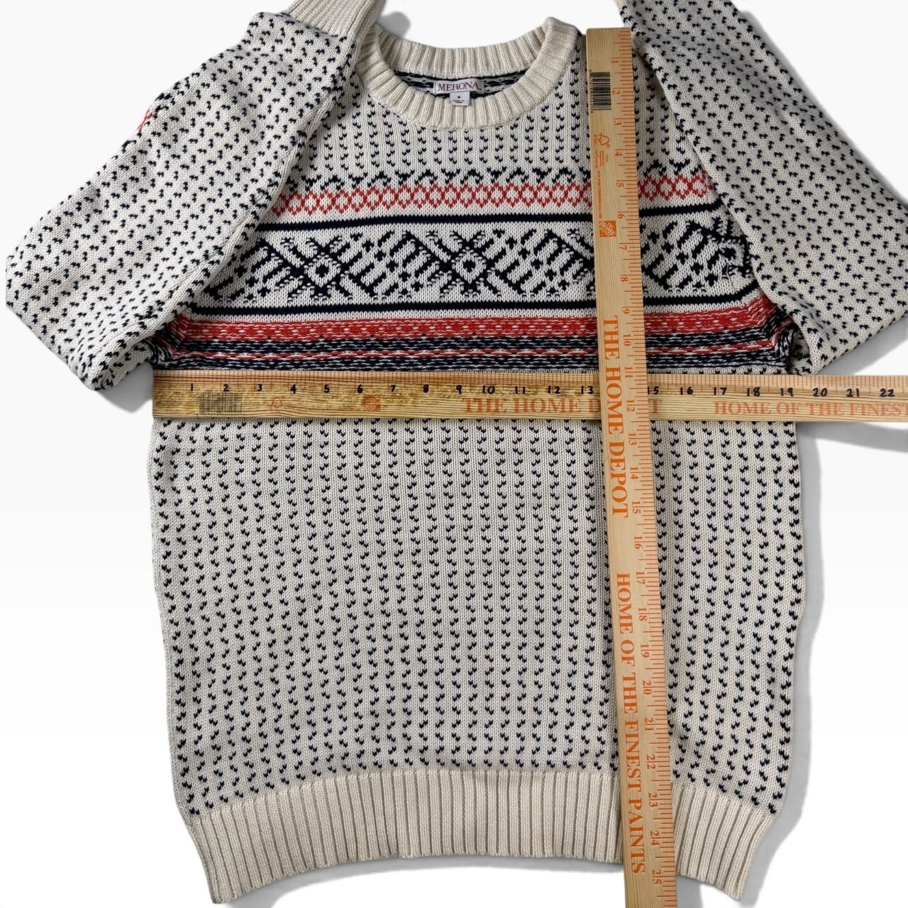 Merona Fair Isle Nordic Knit Crewneck Sweater S 6