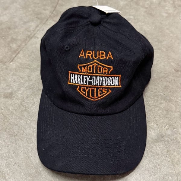 Harley-Davidson Aruba Baseball Hat Black Strapback Cap Embroidered