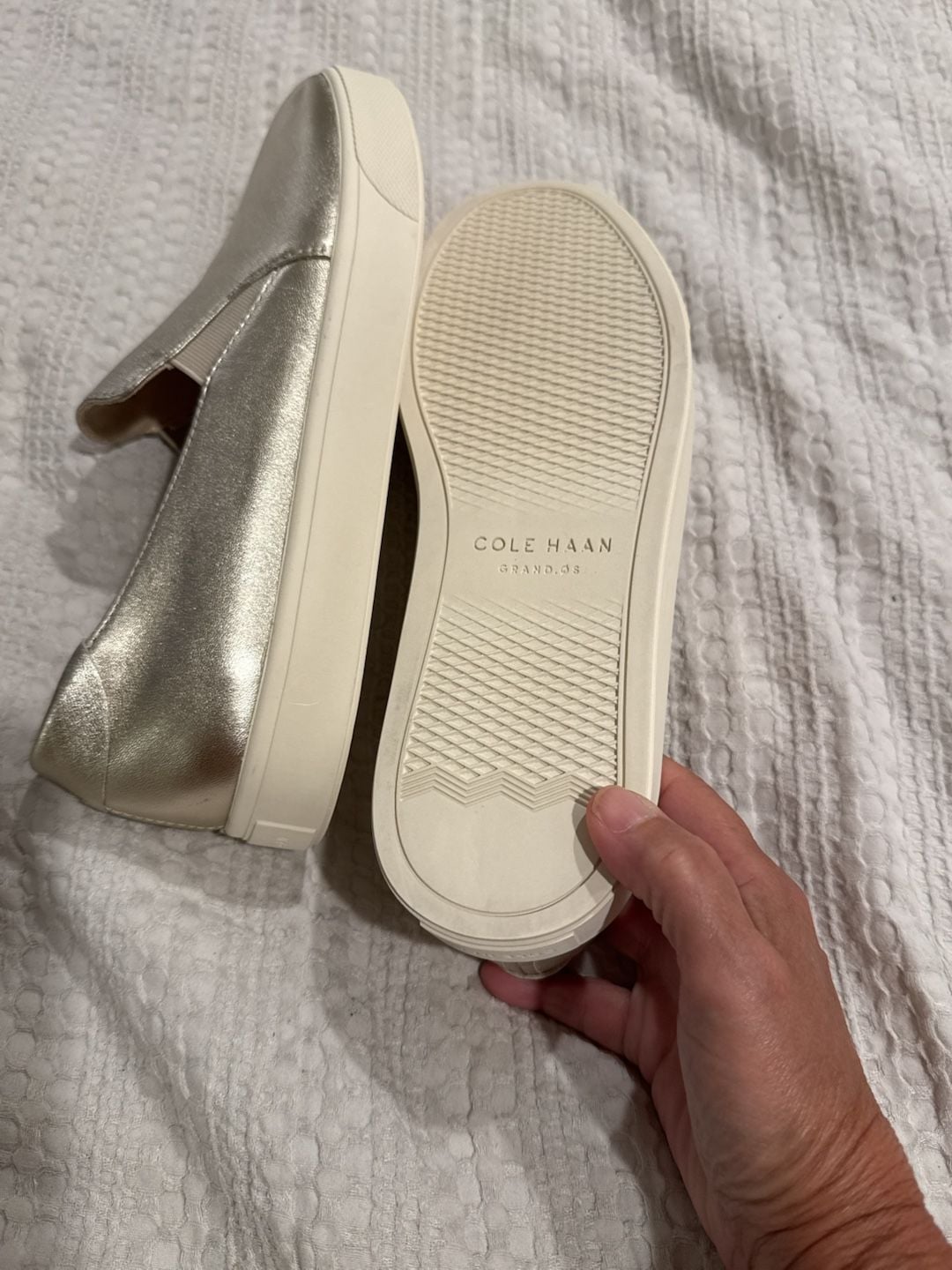 Cole Haan Grand Ambition Slip-On Sneaker Size 8.5 B Gold 8