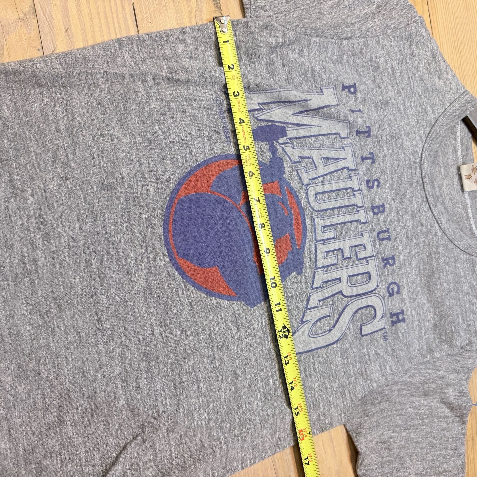 Logo 7 Pittsburgh Maulers USFL Football T-Shirt Size M Gray Vintage 80s 8