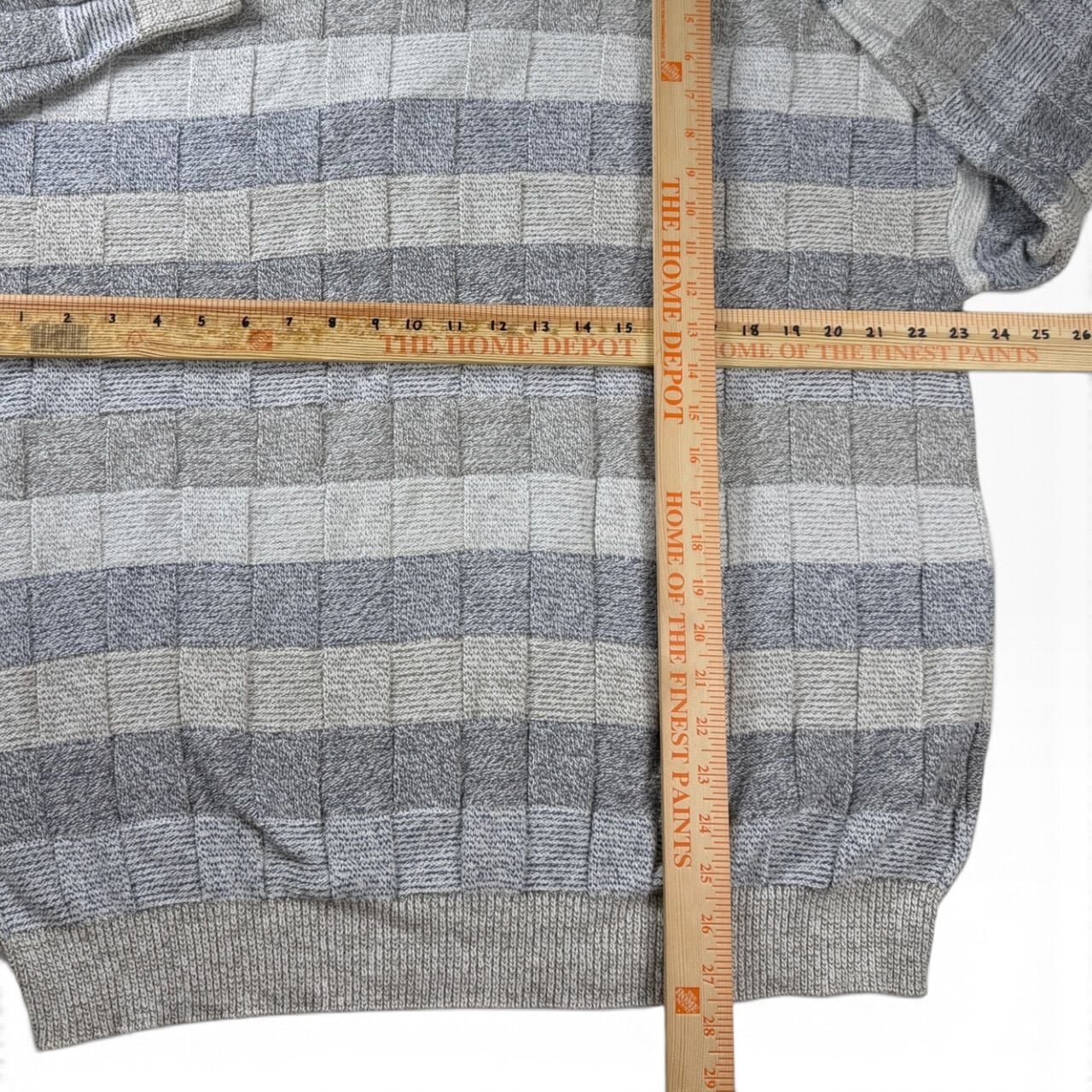 Vintage Carmel Checkerboard Knit Sweater Large Made in USA 7