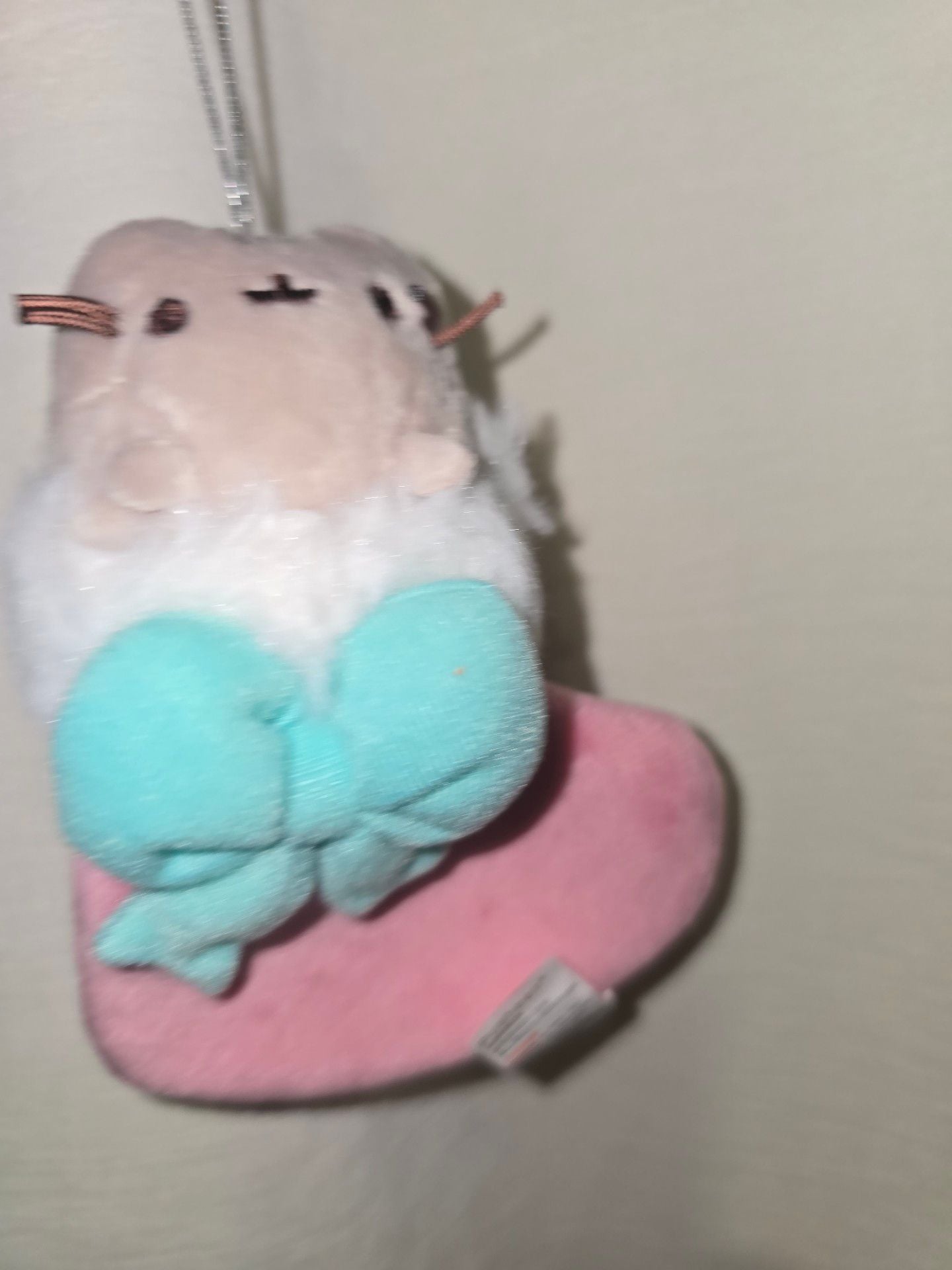 NEW Gund Pusheen Plush Ornament Plush Toy with Bow and Pink Stocking 3