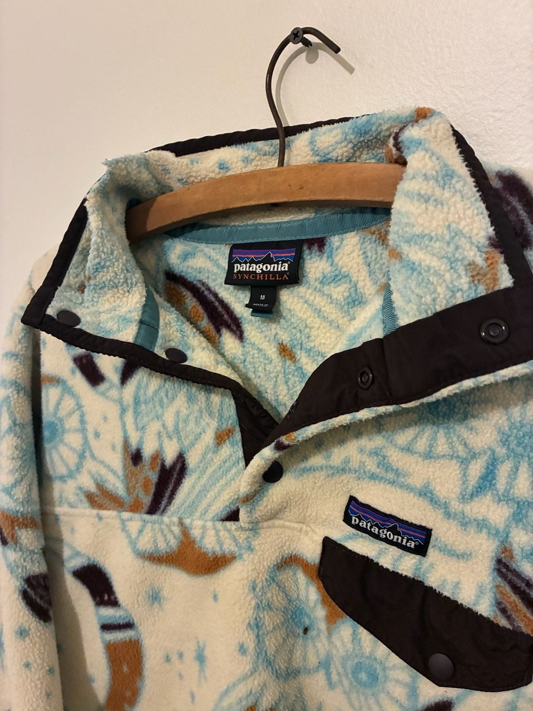 Patagonia Synchilla Snap-T Fleece Harvest Moon Owl Size M 3