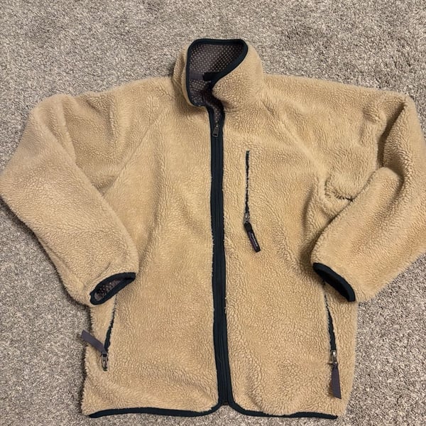 Patagonia Retro Pile Cardigan Size M Tan Fleece Jacket