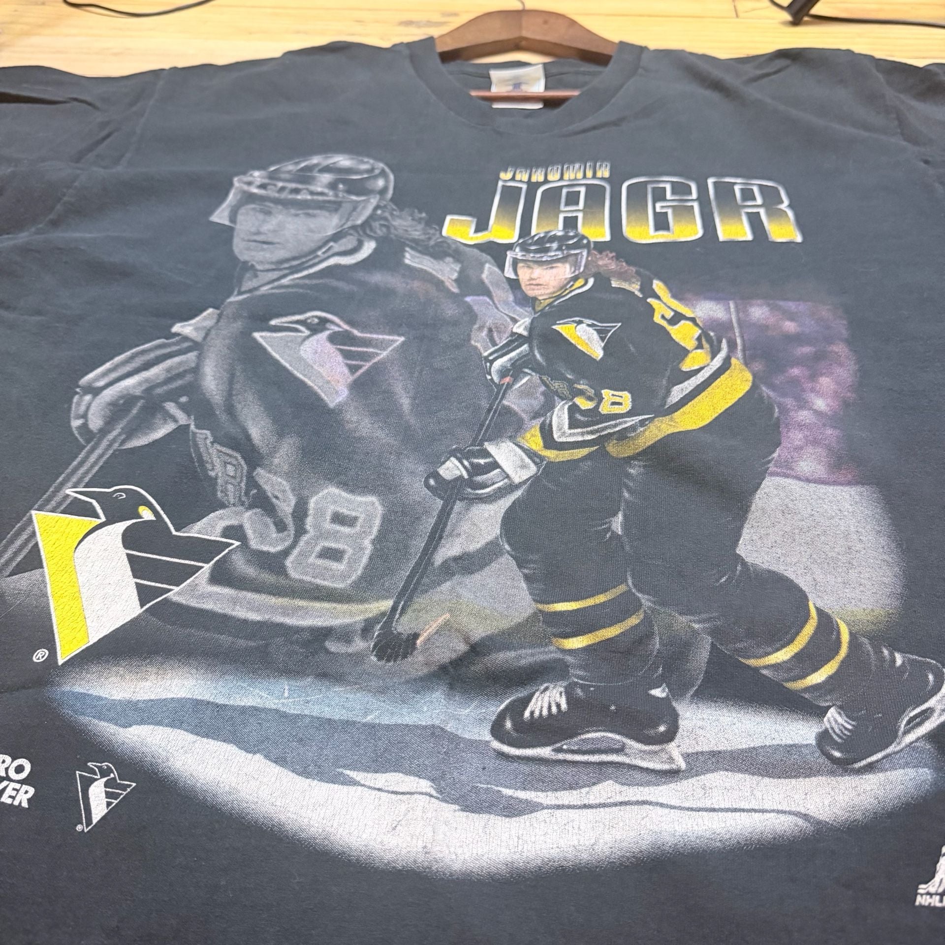 Pro Player Jaromir Jagr Pittsburgh Penguins T-Shirt XXL Black Vintage NHL 7