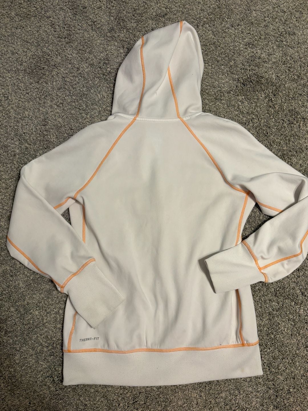 Nike Therma-Fit Zip Hoodie Size M White Orange Contrast Stitching 5