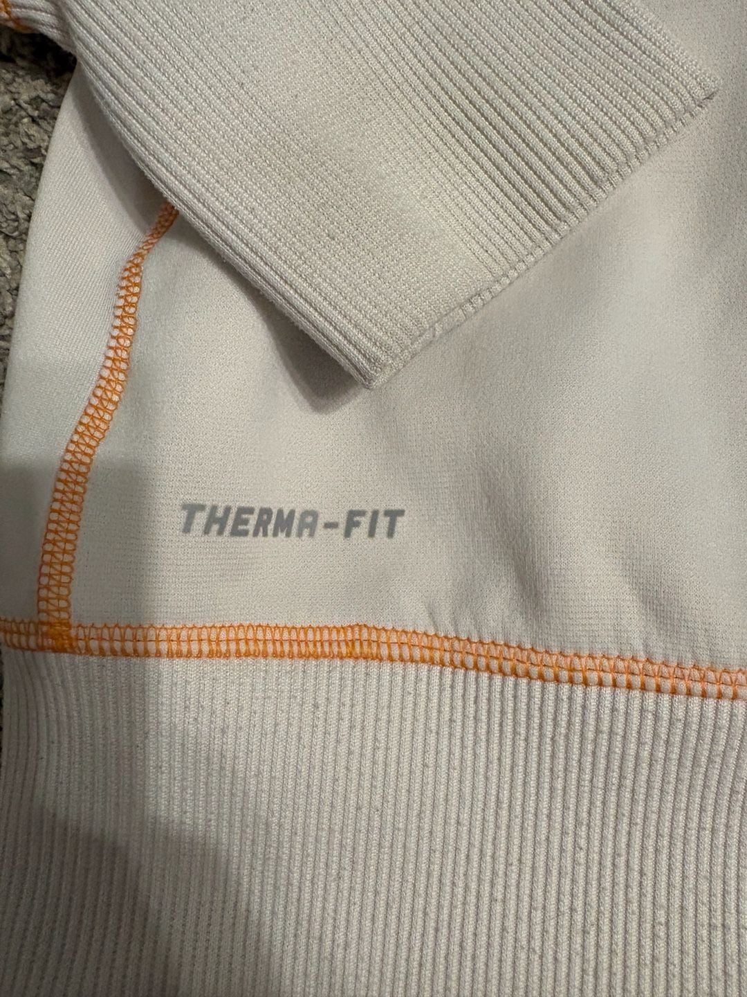 Nike Therma-Fit Zip Hoodie Size M White Orange Contrast Stitching 6