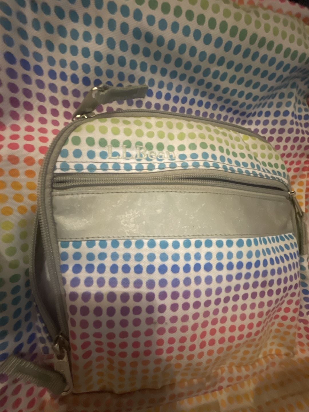 L.L. Bean Original Book Pack Kids Backpack Small Rainbow Dots 3