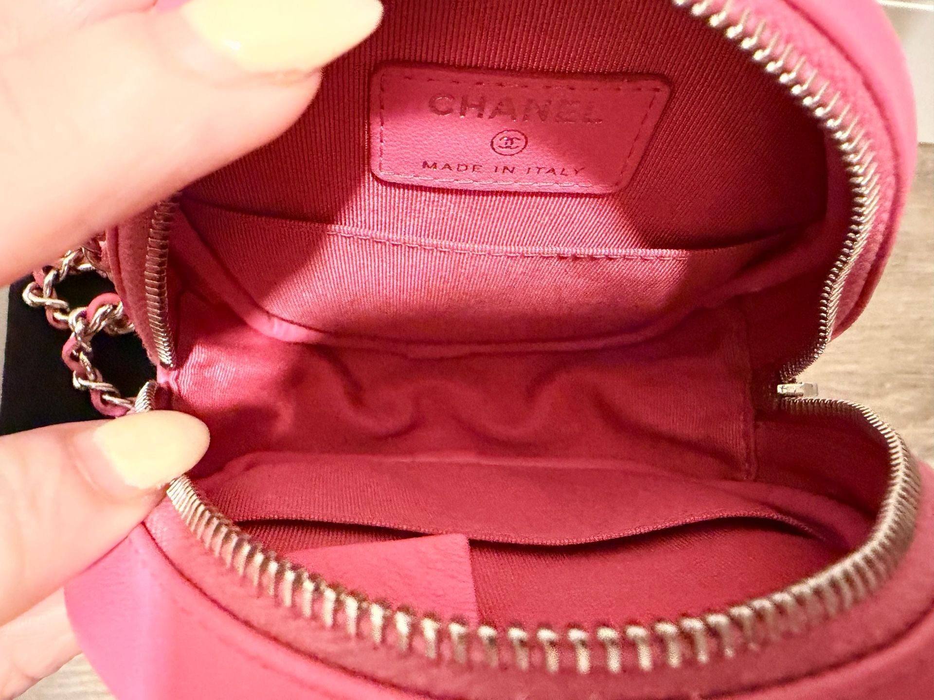 Chanel Pink Quilted Leather Round Flap Bag with Chain Strap 7