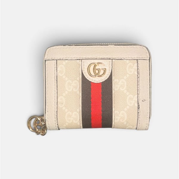 Gucci Ophidia Coin Zip Wallet Beige GG Supreme