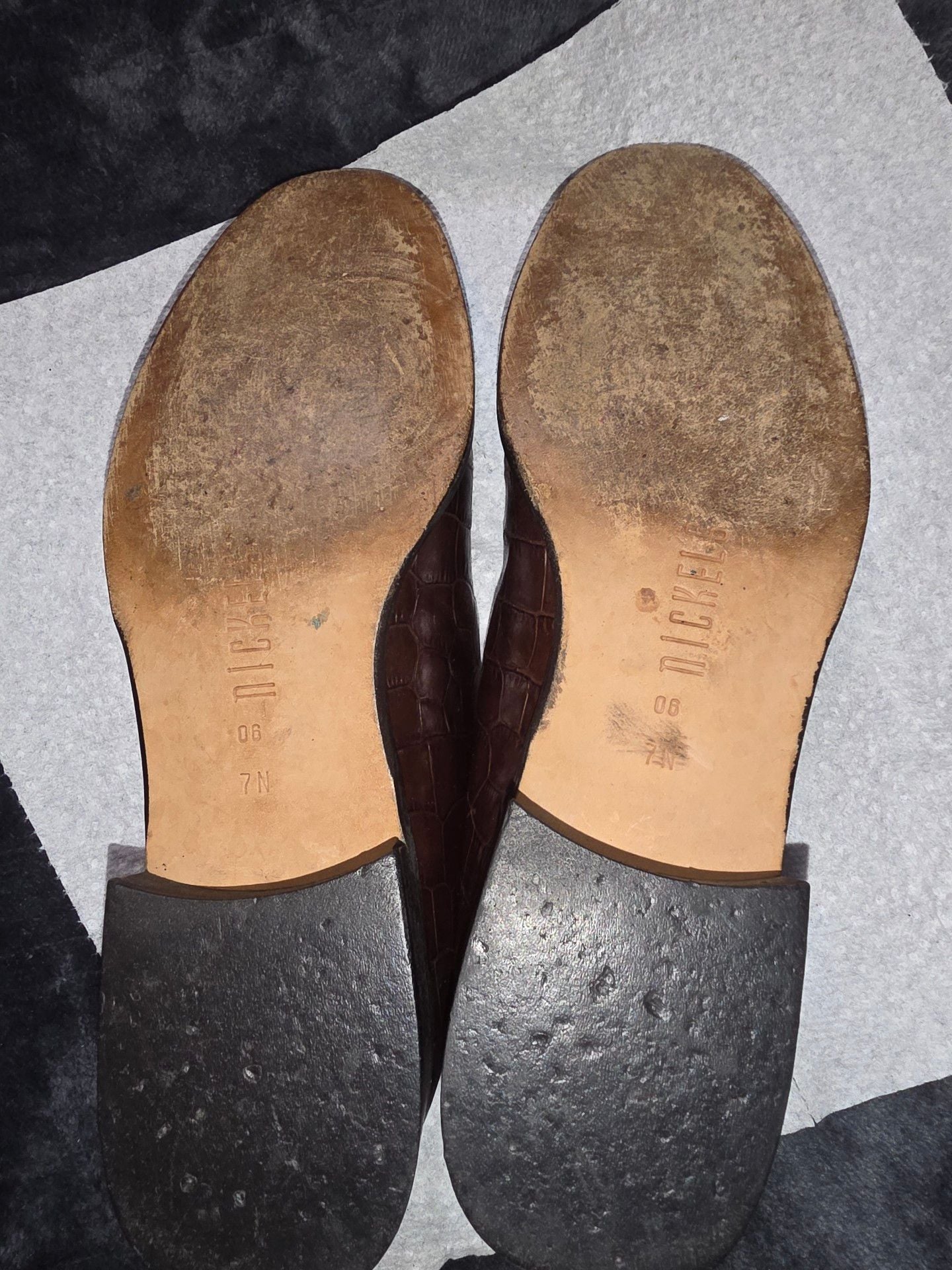 Nickels Brown Crocodile Embossed Loafers Size 7.5 8