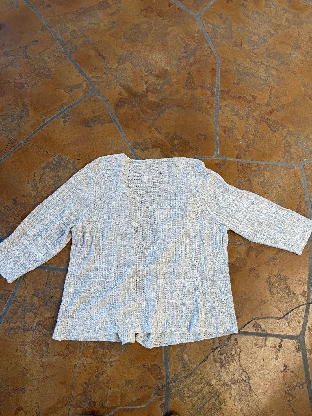 Eileen Fisher Cardigan Size 1X Open Front Knit Gray 4