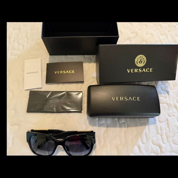 Versace Mod 4437 U Size 5420 Black Polarized Sunglasses