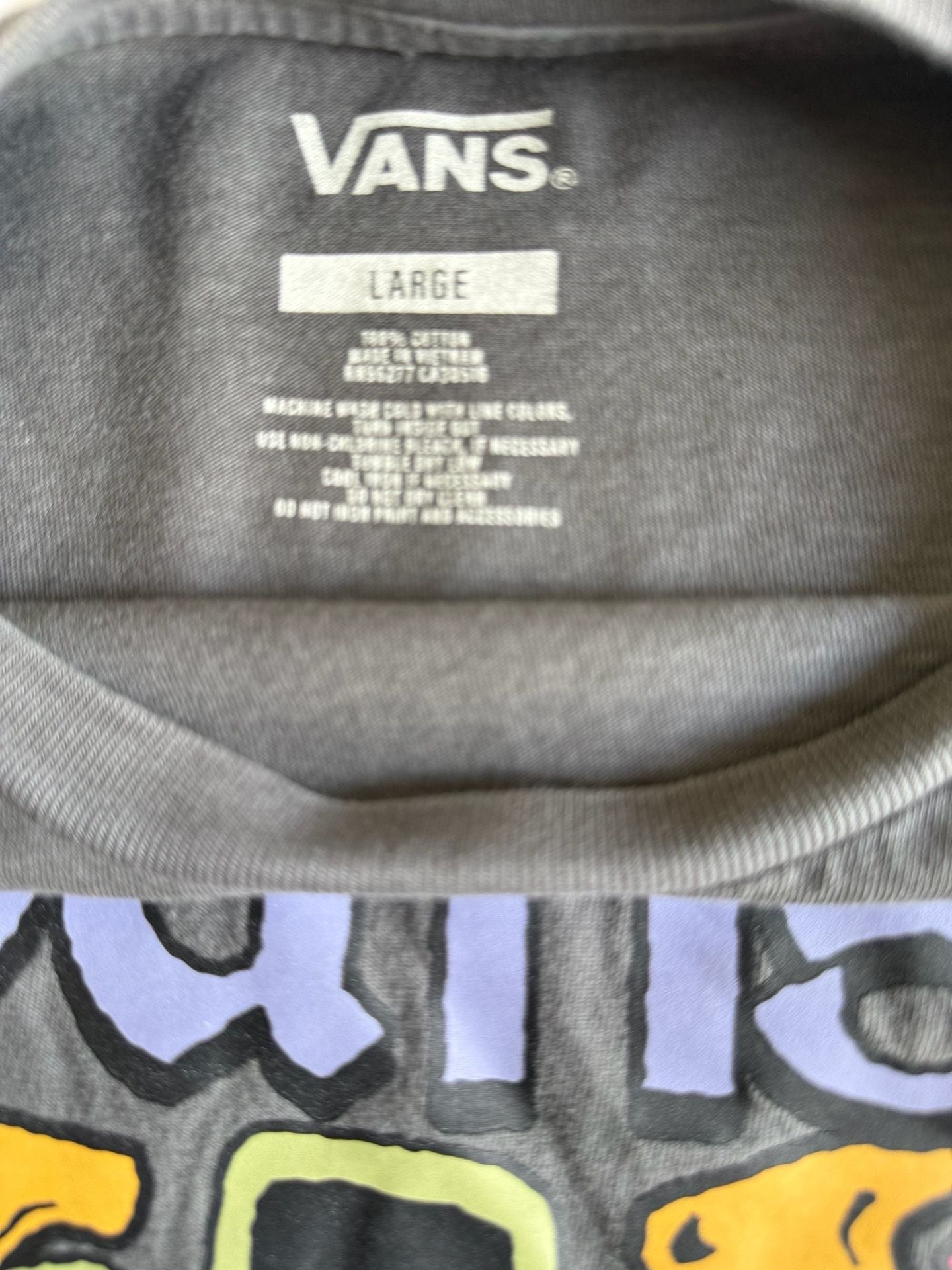 Vans Bodean CropTee Size Large Gray Skeleton Graphic T-Shirt graphic tee 4