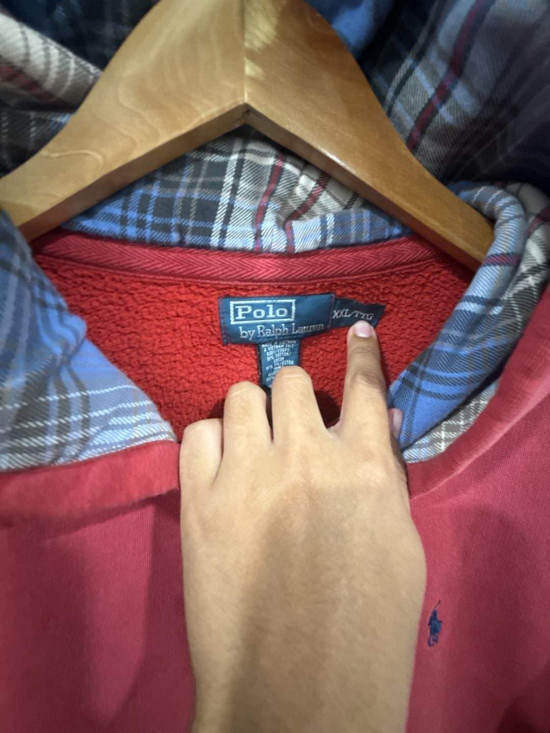 Polo Ralph Lauren Polo Ralph Lauren Full Zip Hoodie with Plaid Interior 3