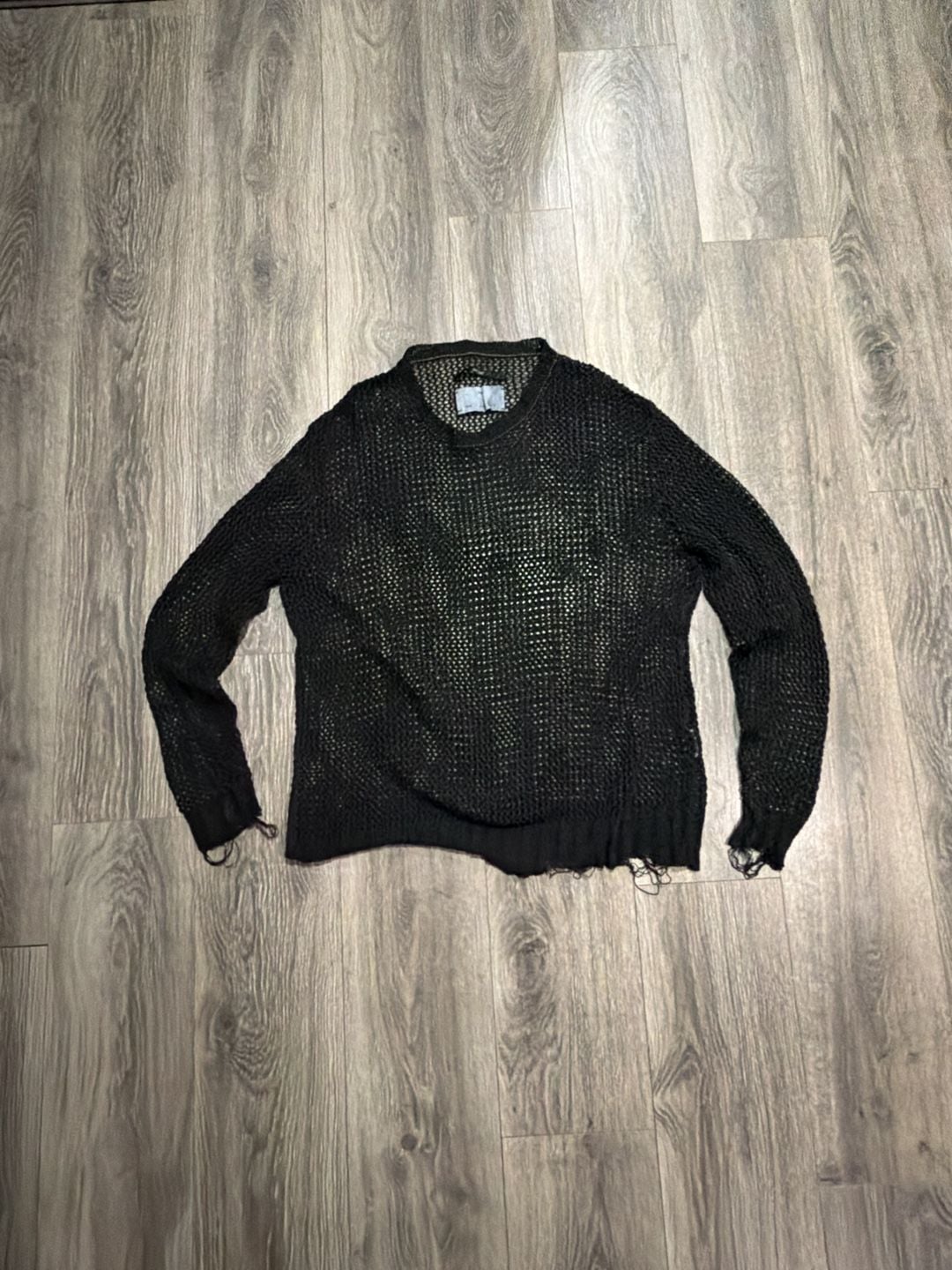 Song for the Mute Honeycomb Mesh Knit Oversized Sweater Black 23.1 1999 3