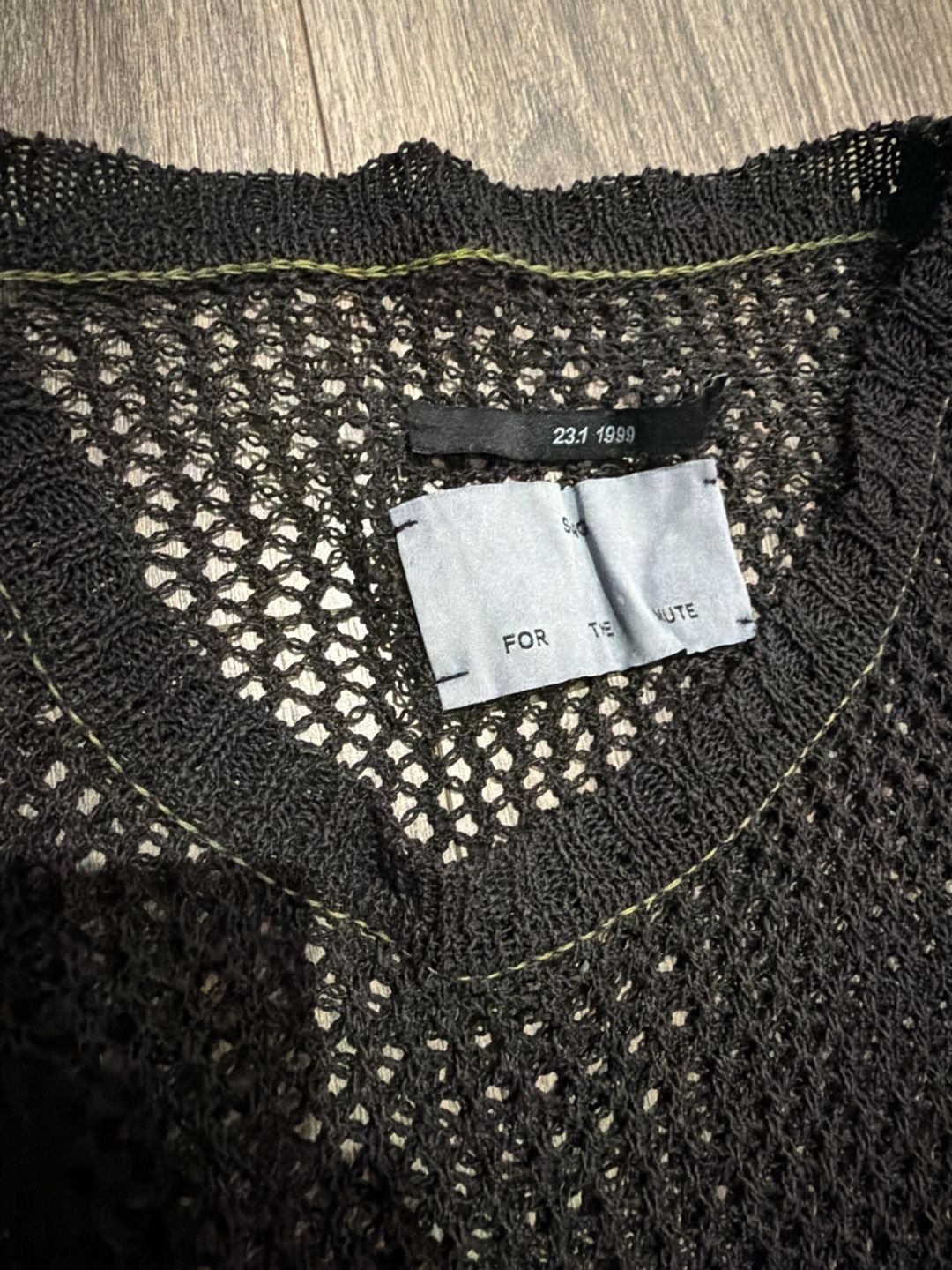 Song for the Mute Honeycomb Mesh Knit Oversized Sweater Black 23.1 1999 5