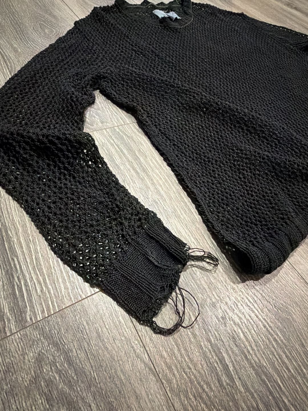 Song for the Mute Honeycomb Mesh Knit Oversized Sweater Black 23.1 1999 6