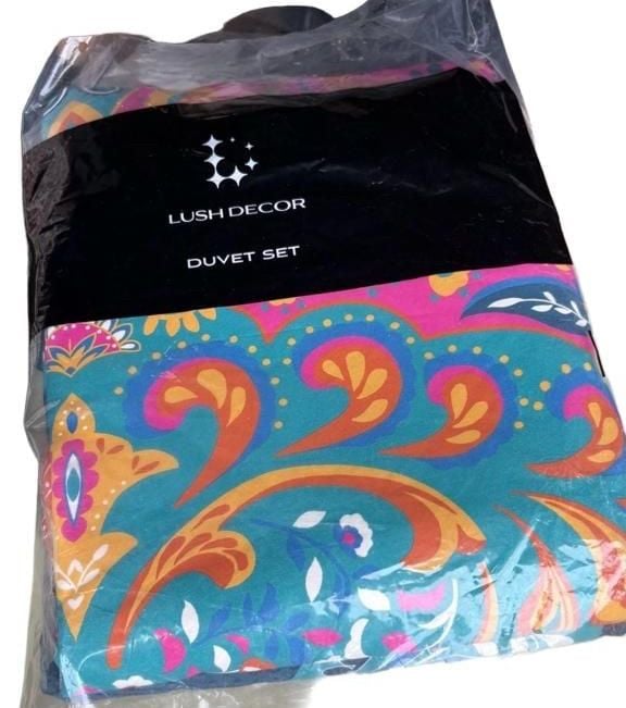 Lush Decor Boho Chic Duvet Cover Full/Queen Turquoise/Navy 1