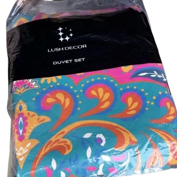 Lush Decor Boho Chic Duvet Cover Full/Queen Turquoise/Navy
