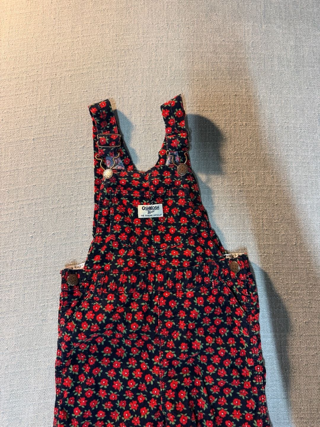 OshKosh B'gosh Corduroy Floral Overalls Size 4T 3
