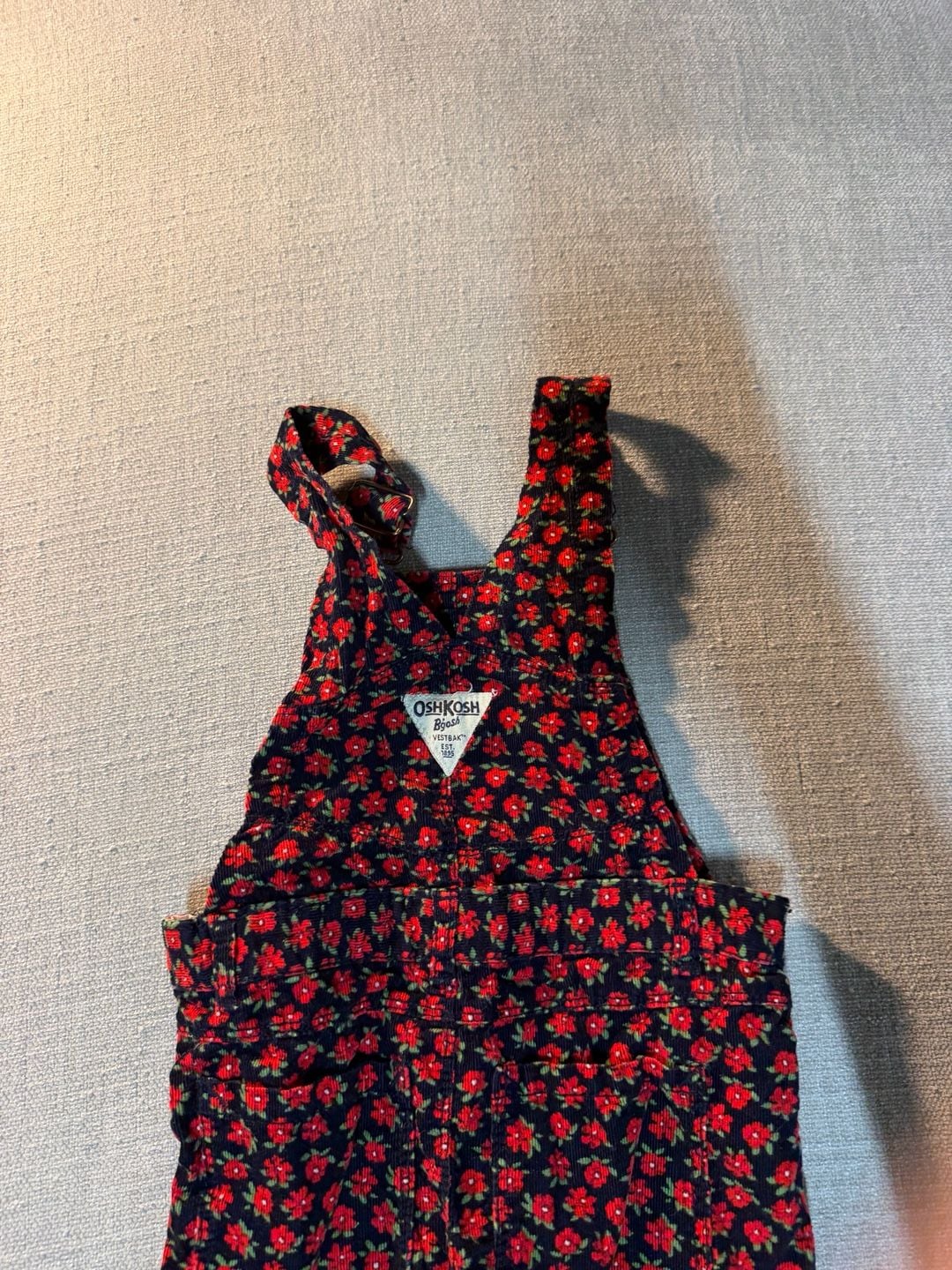 OshKosh B'gosh Corduroy Floral Overalls Size 4T 7
