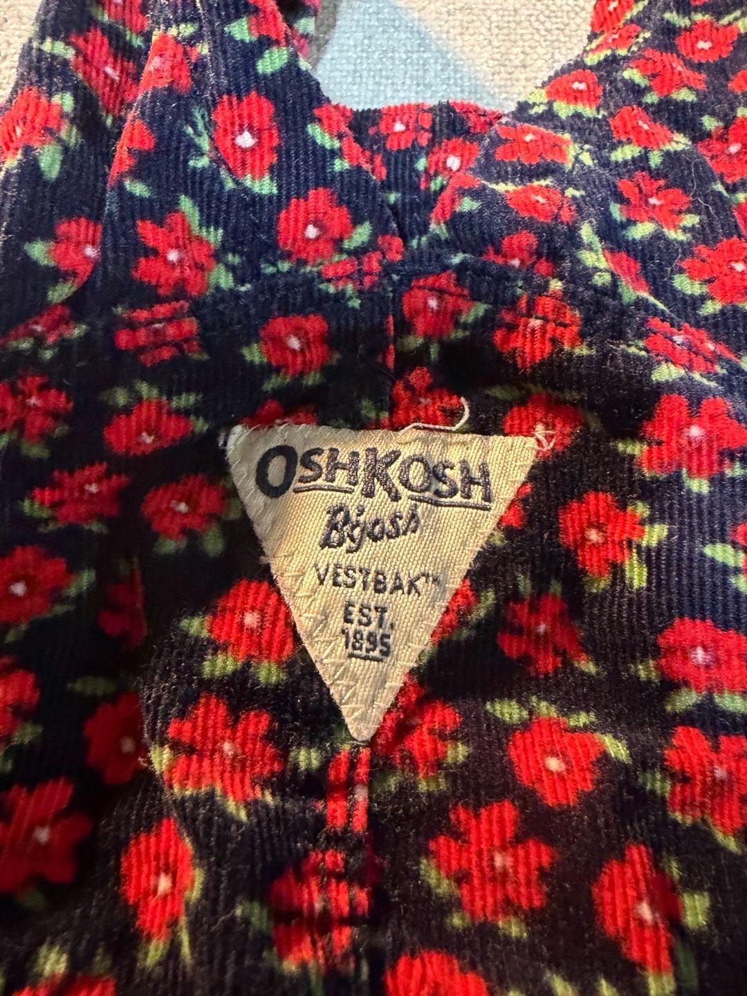 OshKosh B'gosh Corduroy Floral Overalls Size 4T 8