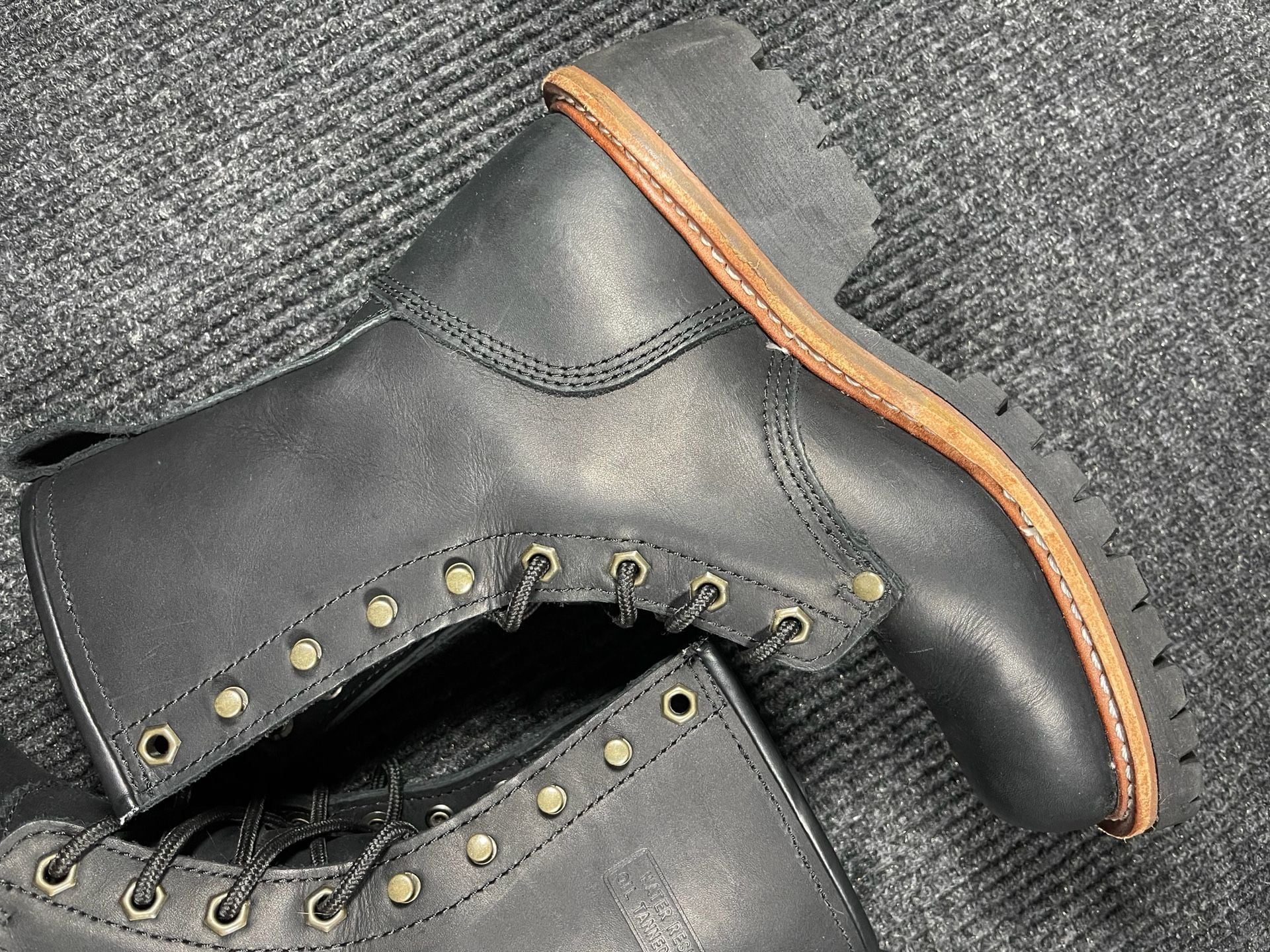 Men’s AdTec Logger Work Boots Black Oil Tanned Leather Size 7 7