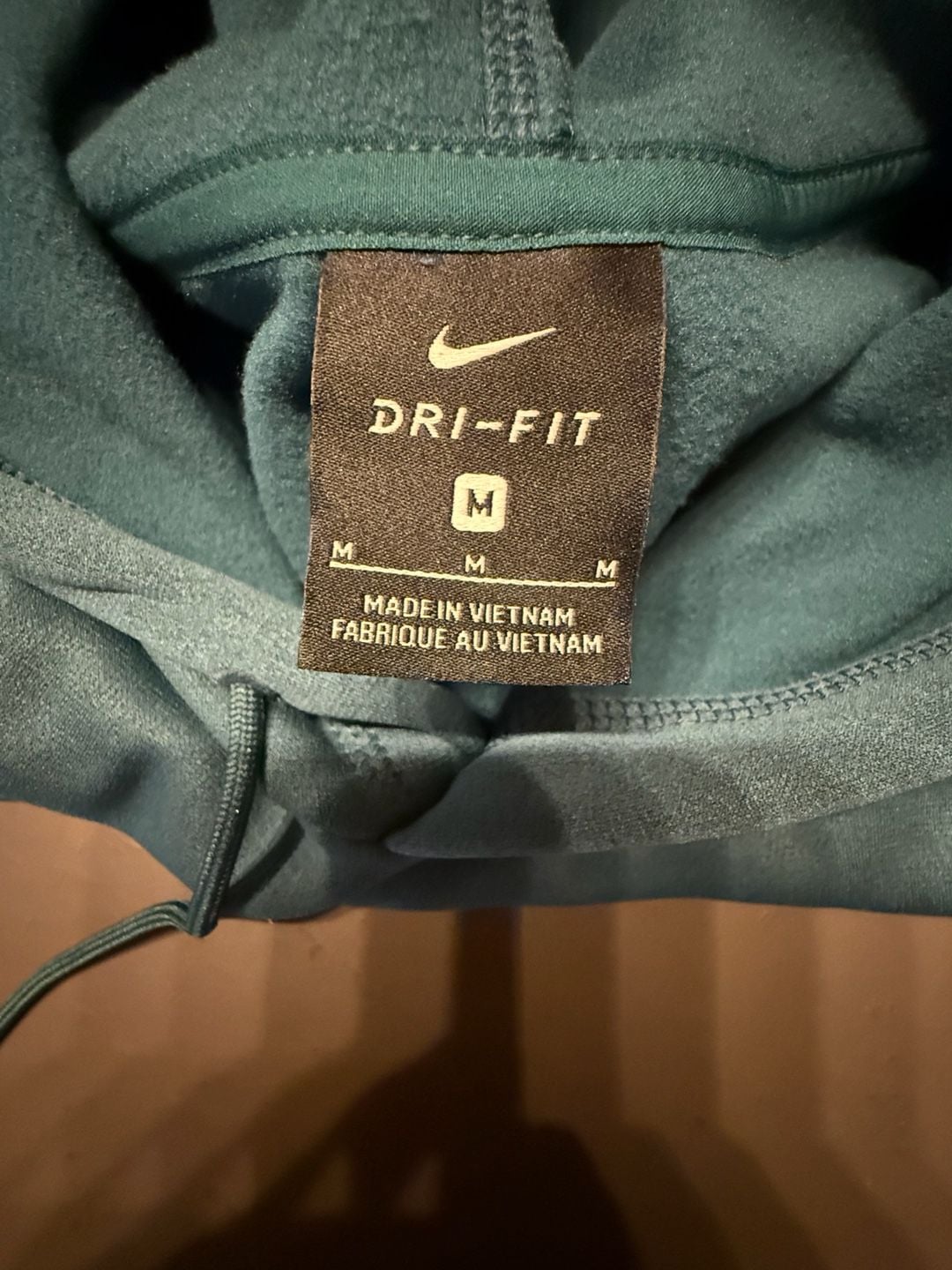 Nike Dri-Fit Pullover Hoodie Size M Green Fleece Sweatshirt 2