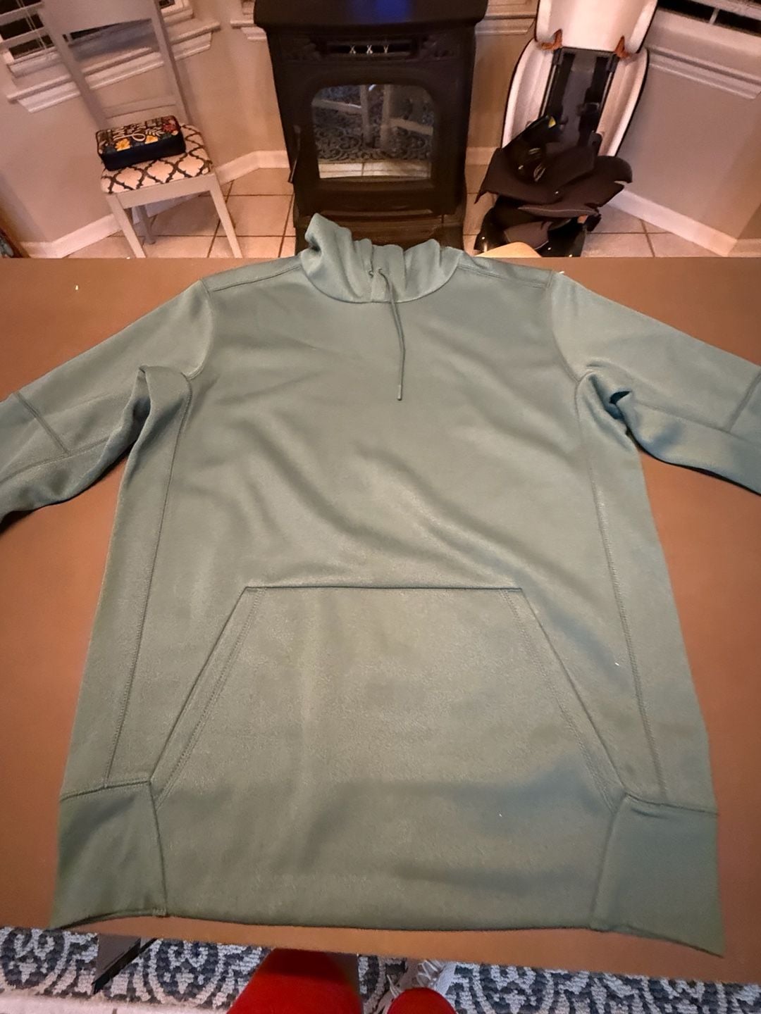 Nike Dri-Fit Pullover Hoodie Size M Green Fleece Sweatshirt 4