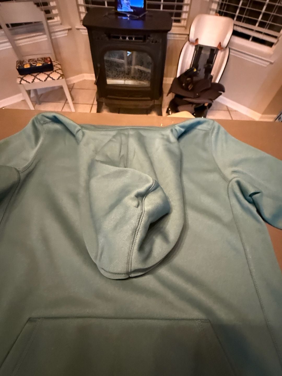 Nike Dri-Fit Pullover Hoodie Size M Green Fleece Sweatshirt 5
