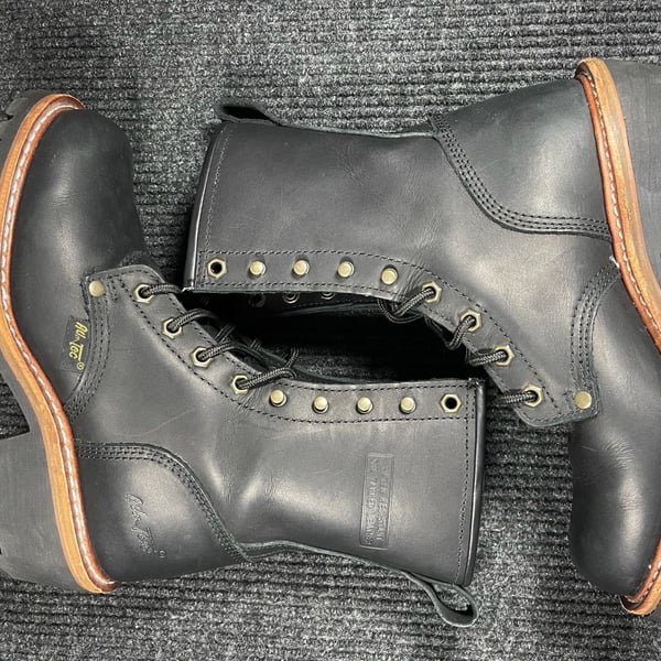 Men’s AdTec Logger Work Boots Black Oil Tanned Leather Size 7