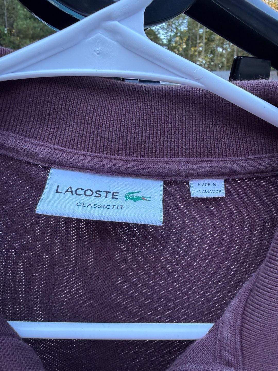 Lacoste Classic Fit Polo Shirt Burgundy Cotton 4