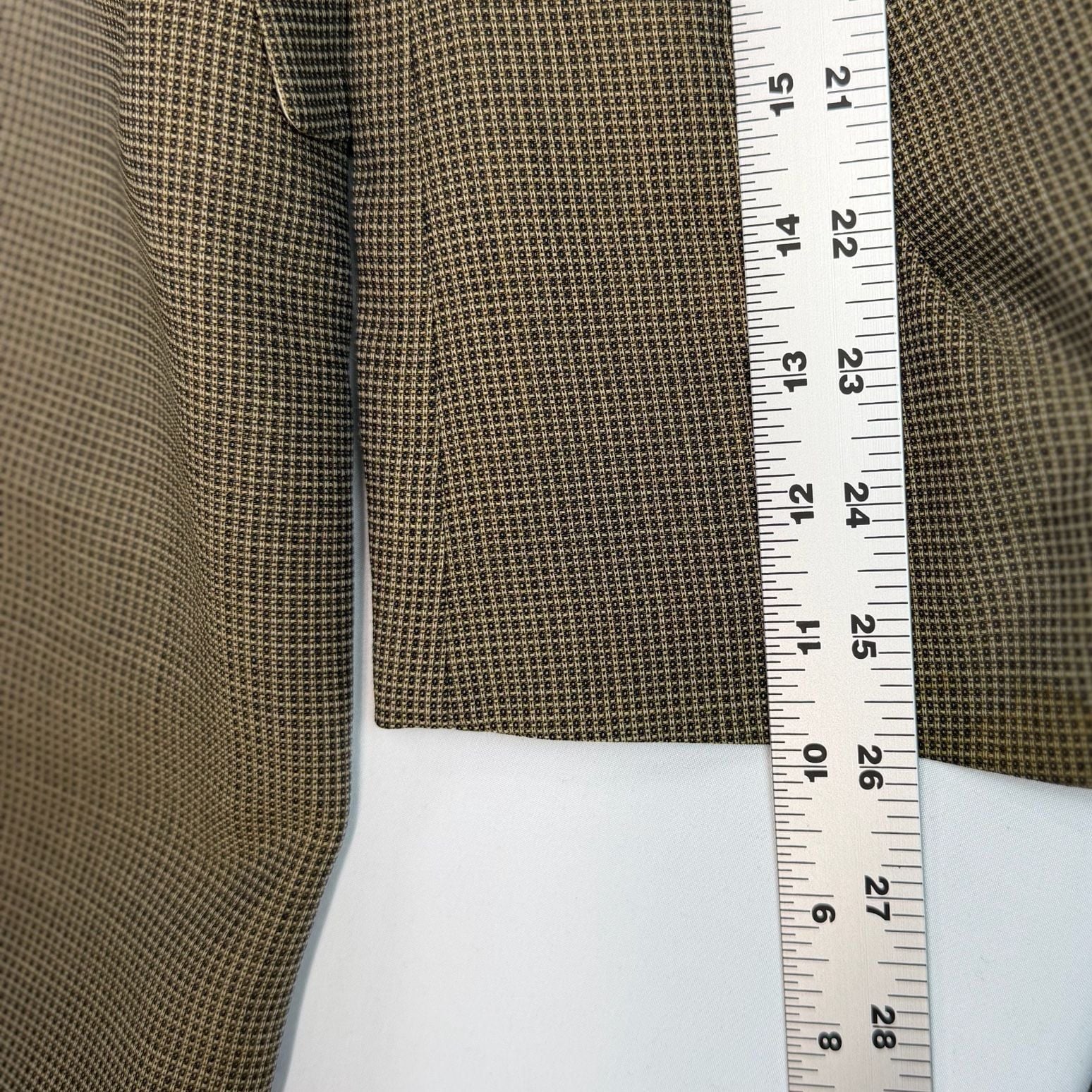 BOSS Hugo Boss Mens 46 Brown Micro Check Blazer Sport Coat 2 Button Jacket 14
